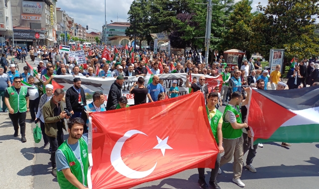 Düzce'de İsrail protestosu