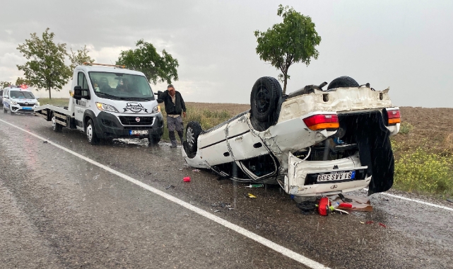 Feci kaza! Otomobil takla attı