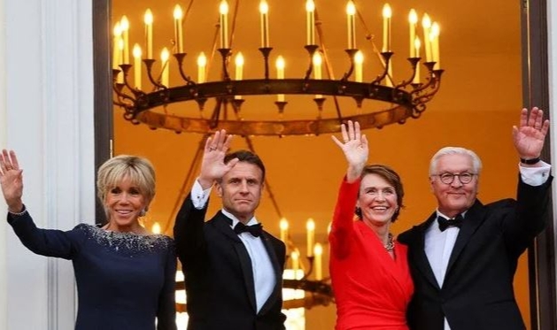 Fransa lideri Macron, Almanya'da