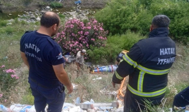 Hatay'da motosiklet uçuruma yuvarlandı!