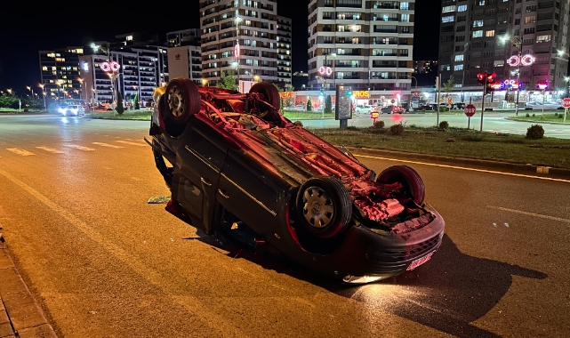 Kontrolden çıkan araç takla atıp 70 metre sürüklendi