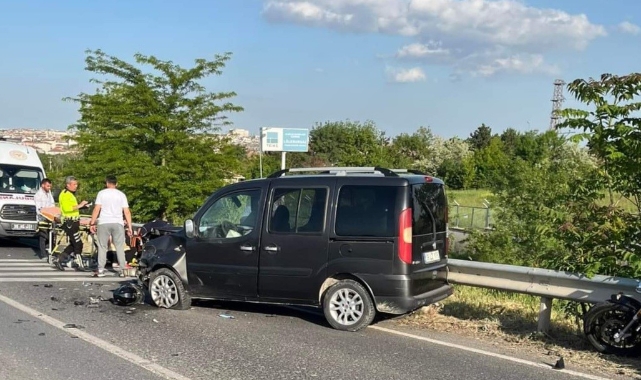 Lüleburgaz’da motosikletle otomobil çarpıştı: 1 yaralı