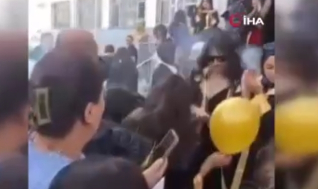 Mezuniyet kutlamasında helyum gazlı balon patladı