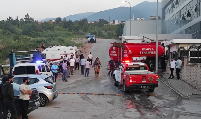 Tekstil fabrikasının bacasında korkutan yangın