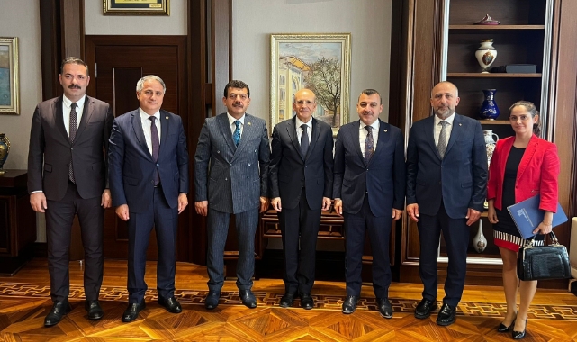 AK Parti heyetinden Bakan Şimşek'e ziyaret