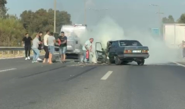 Aydın-İzmir Otoyolu'nda trafik kazası: 1 ölü, 2 yaralı