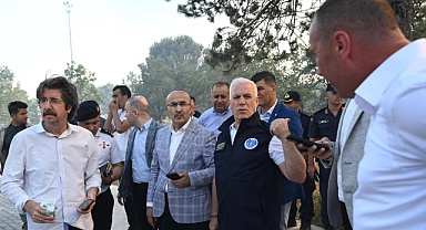 Vali Demirtaş ve Başkan Bozbey yangın bölgesinde!