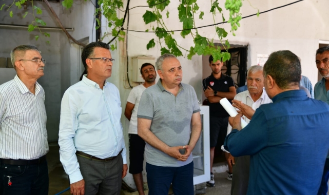 Başkan Öküzcüoğlu, fırtına ve dolunun vurduğu bağları inceledi
