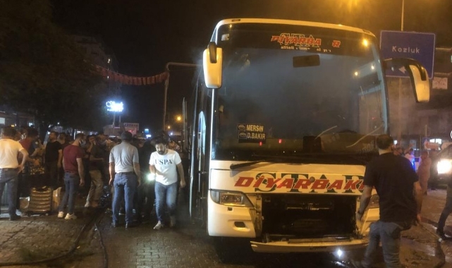 Batman’da içerisinde 44 yolcusu olan otobüs alev aldı!