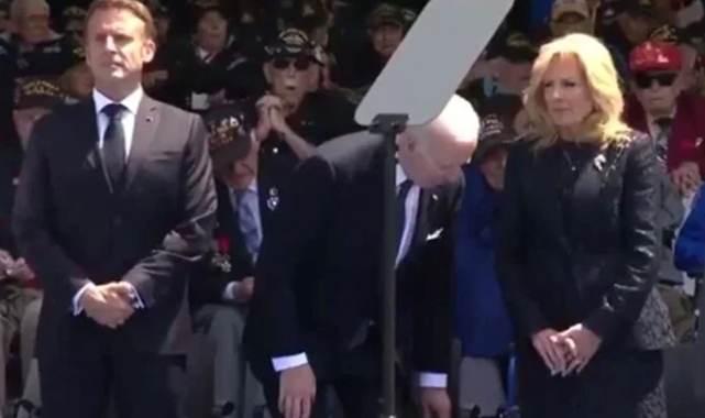 Biden, olmayan sandalyeye oturmaya çalıştı