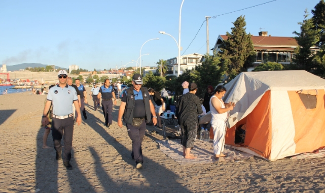 Gemlik sahillerinde çadır operasyonu