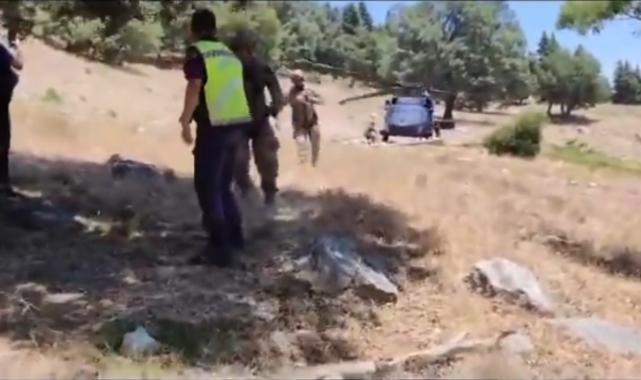 Kalp krizi geçiren kişi eğimli araziden askeri helikopterle hastaneye götürüldü!