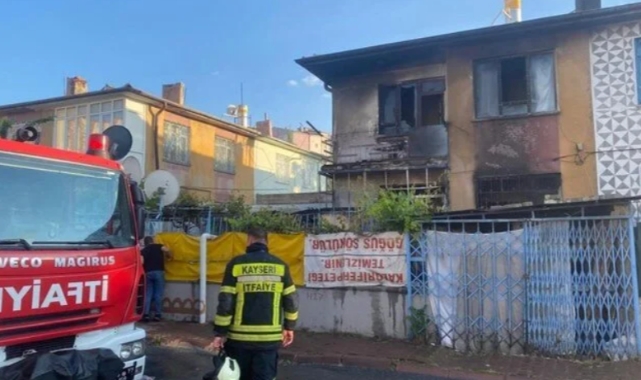 Kayseri'de korkutan ev yangını