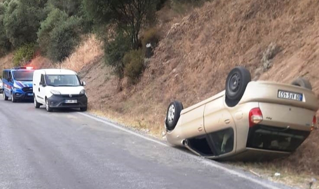 Köşk'te otomobil takla attı: 1 hafif yaralı