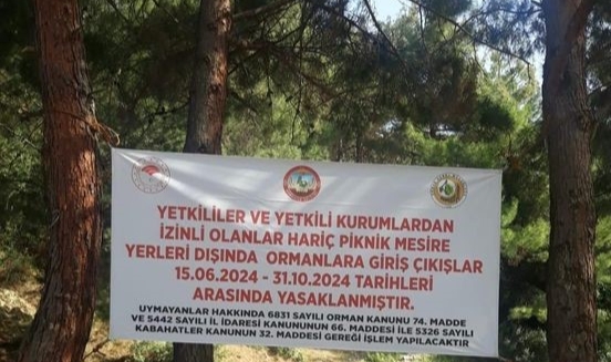 O ilde ormanlık alanlara girişler yasaklandı