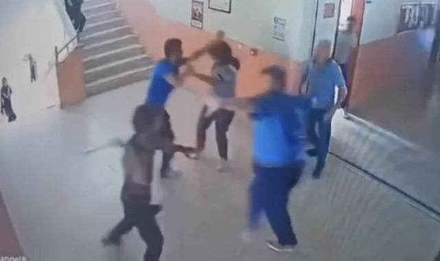 Okul müdürü ve görevliye darp!