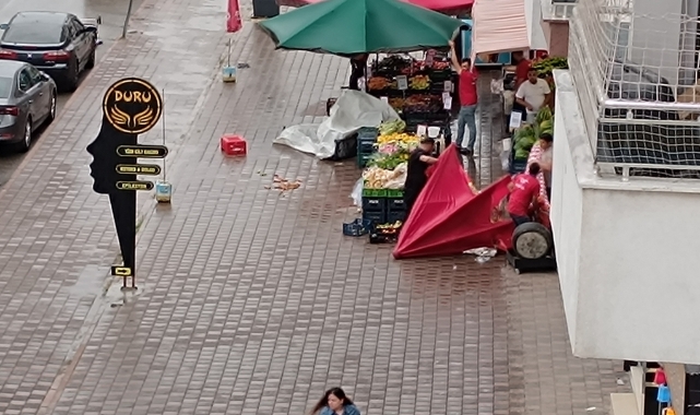 Siirt'te şiddetli rüzgar tabelaları devirdi