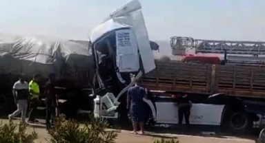 Anız yangını, zincirleme kazaya neden oldu