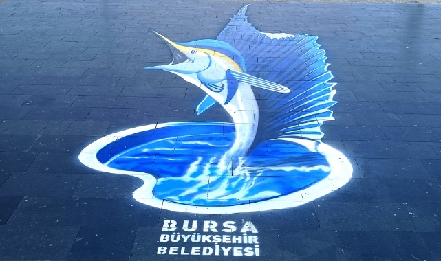 Bursa'da caddeler 3 boyutlu resimlerle buluşuyor