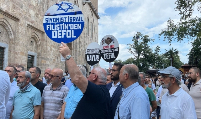 Bursa'da İsrail'e protesto