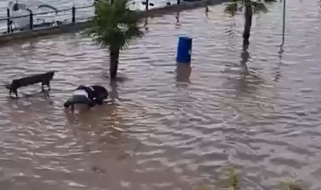 Bursa’da sağanak, yolları göle çevirdi!