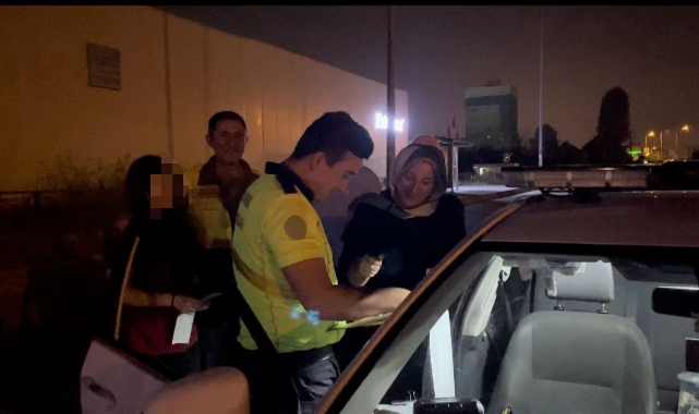 Bursa'da trafik denetiminde ilginç anlar