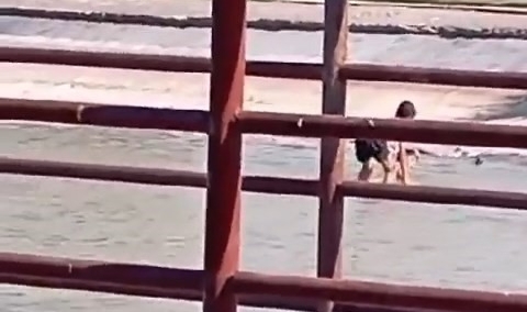 Çocukların süs havuzunda tehlikeli oyunu