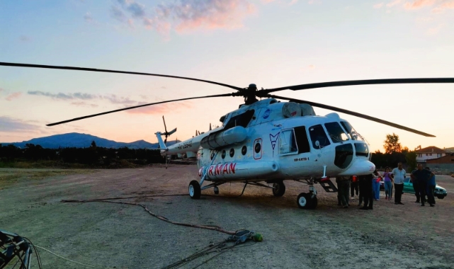 Denizli'de helikopter zorunlu iniş yaptı