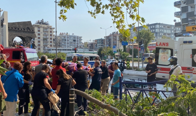 Devrilen ağacın altında kalarak yaralandı! 