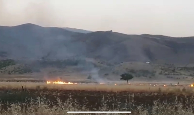 Elazığ’da tarlada çıkan anız yangını söndürüldü