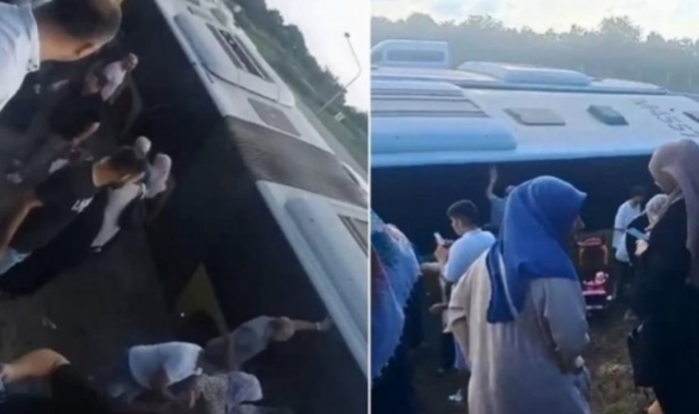 İstanbul'da belediye otobüsü yoldan çıkarak boşluğa düştü!