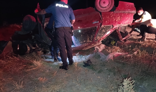 Karaman’da takla atan otomobilin sürücüsü yaralandı