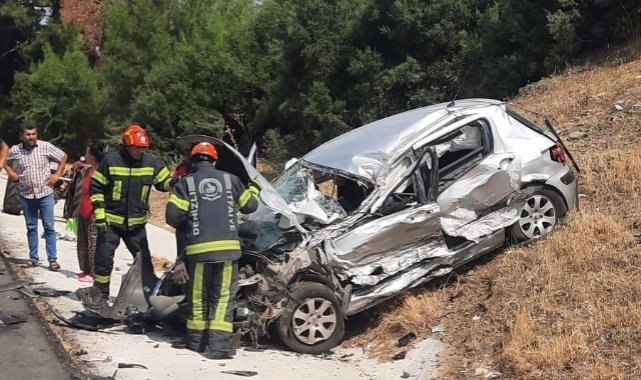 Kontrolden çıkan otomobil şarampole yuvarladı