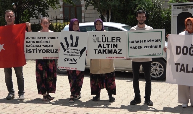 Köylülerden altın madenine karşı pankartlı, sloganlı eylem!