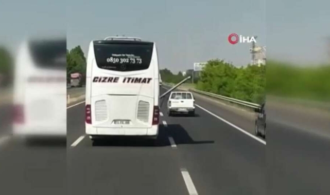 Otobüsün bagaj kapağı açık kaldı