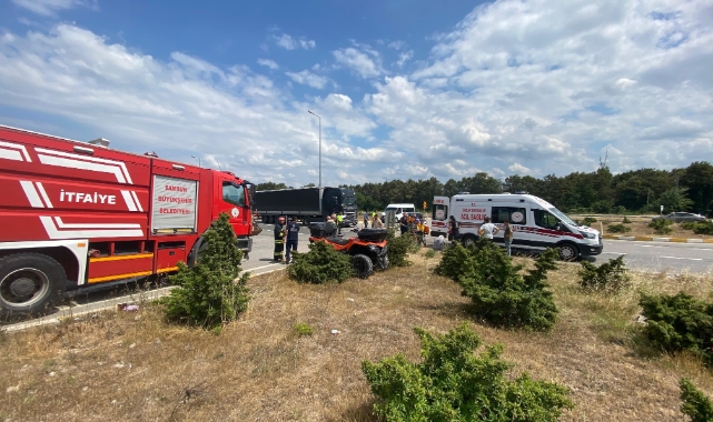 Samsun'da traktör ile otomobil çapıştı: 3 yaralı