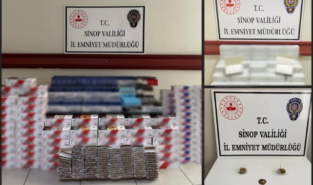 Sinop’ta 76 bin 700 makaron ele geçirildi