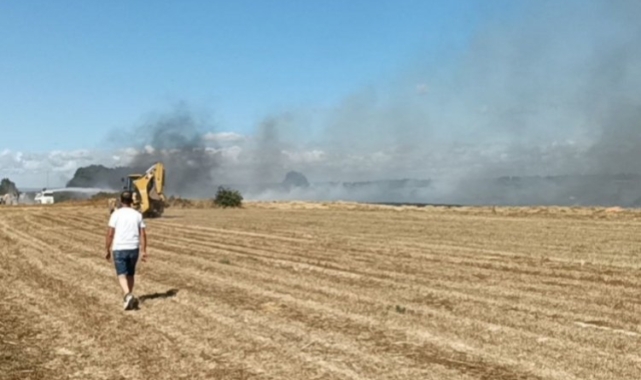 Tekirdağ'da anız yangını çıktı