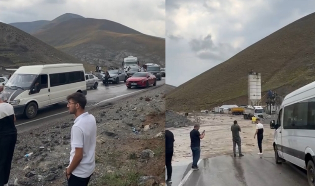 Van-Hakkari karayolunda onlarca araç selde mahsur kaldı