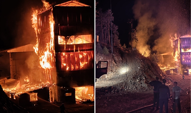 Bursa'da krom maden tesisi cayır cayır yandı!