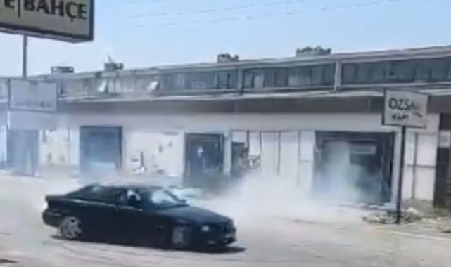 Bursa'da sokak ortasında dakikalarca drift attı!