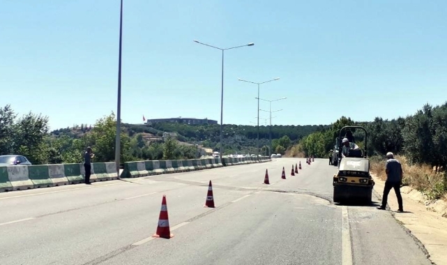 Bursa-Mudanya yolunda oluşan çatlaklar onarıldı