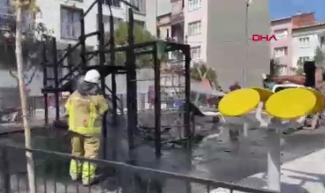 Gemlik'te çocuk parkında yangın!