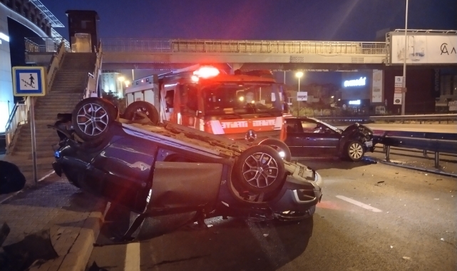 İstanbul'da feci kaza! Takla attı...