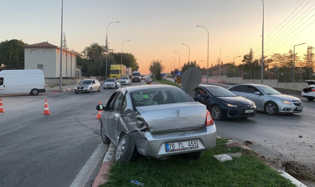 Karaman’da cip ile otomobil çarpıştı