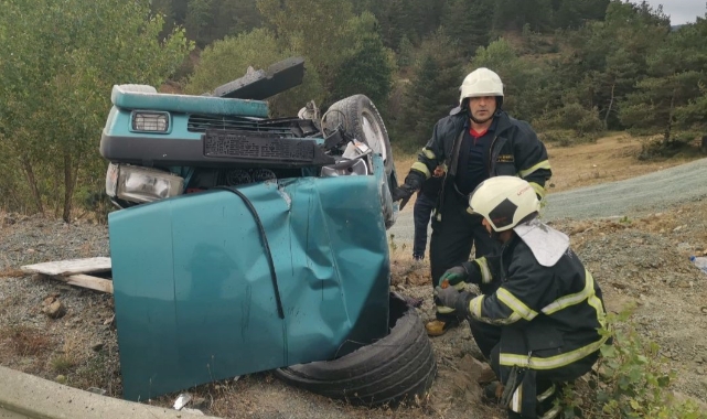 Kastamonu’da otomobil takla attı