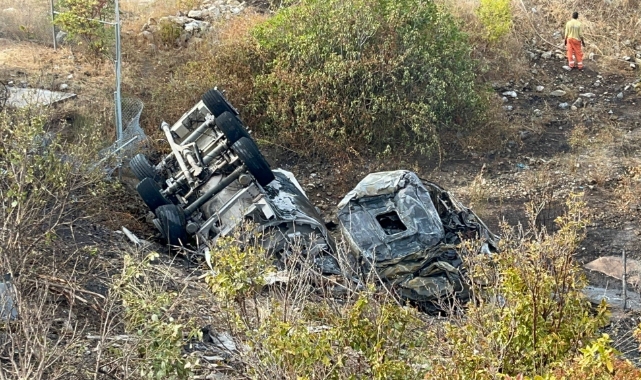 Kontrolden çıkan TIR şarampole uçtu