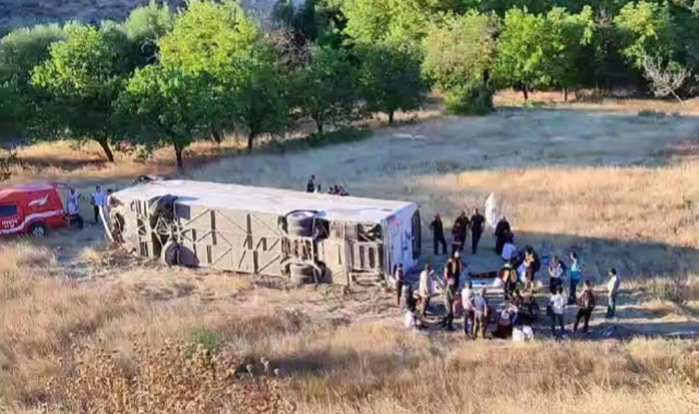 Malatya'da yolcu otobüsü şarampole uçtu
