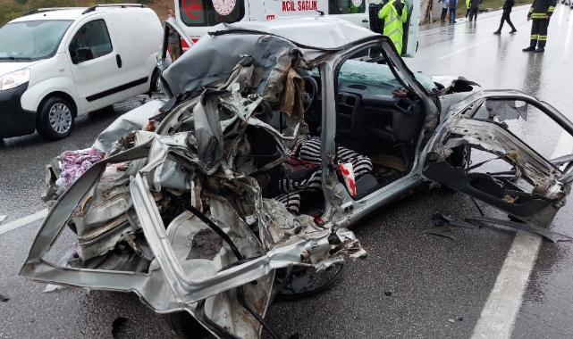 Samsun'da sağanak yağış kazaya neden oldu