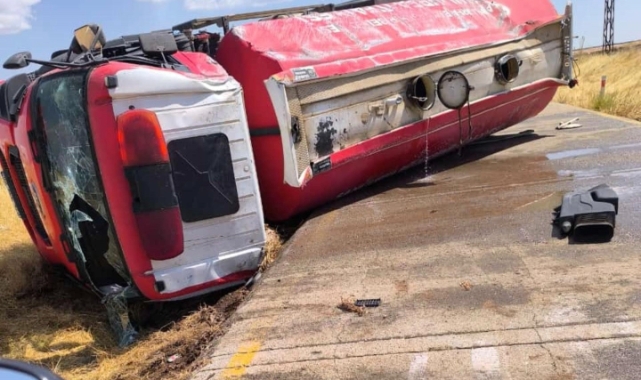 Şanlıurfa Siverek'te itfaiye aracı kaza yaptı